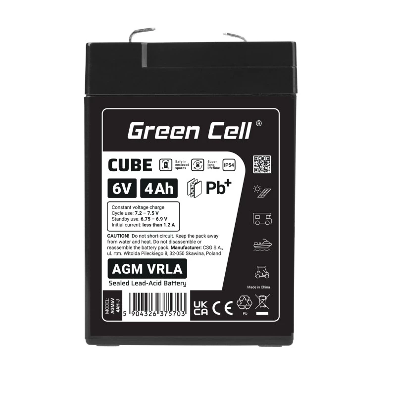 Batterie AGM VRLA 6V 4Ah IP54