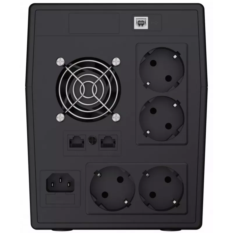 Unterbrechungsfreie Stromversorgung Green Cell UPS05 — Line-Interactive 2 kVA / 1200 W, 5x Typ-F-Steckdosen, LCD, USB, RJ-45