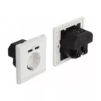 Steckdose CEE 7/3 + USB DeLOCK 11471