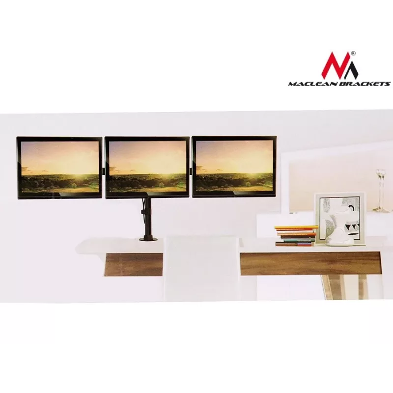 Monitor-Tischhalterung MACLEAN MC-691 für 3 Monitore – höhenverstellbar und neigbar