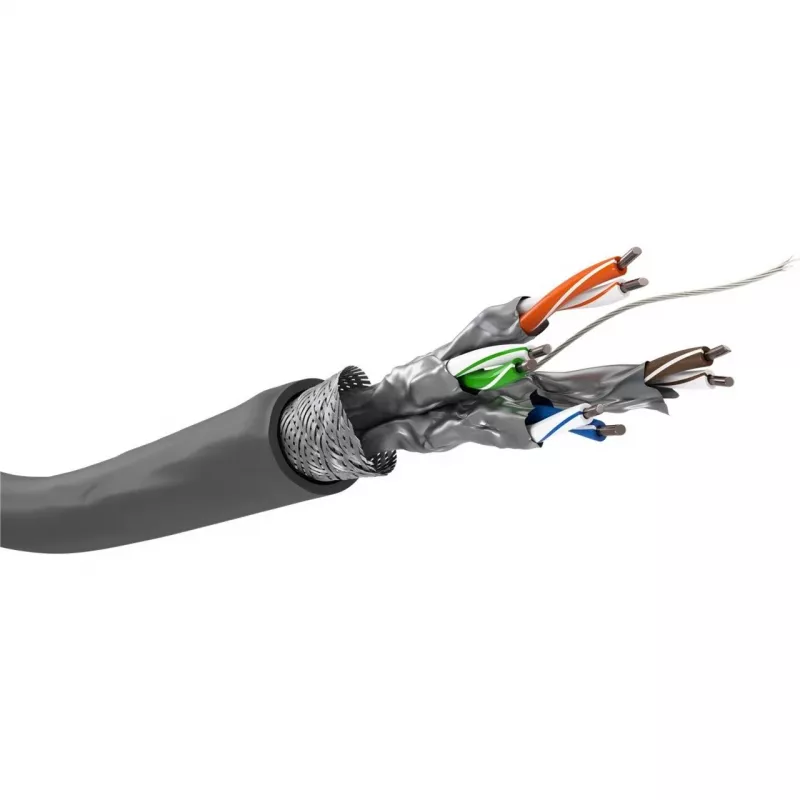Wentronic Goobay CAT 6 Netzwerkkabel, S/FTP (PiMF), Grau, 305 m – CCA Kupfermix, AWG 23/1 (solid), PVC (95696)