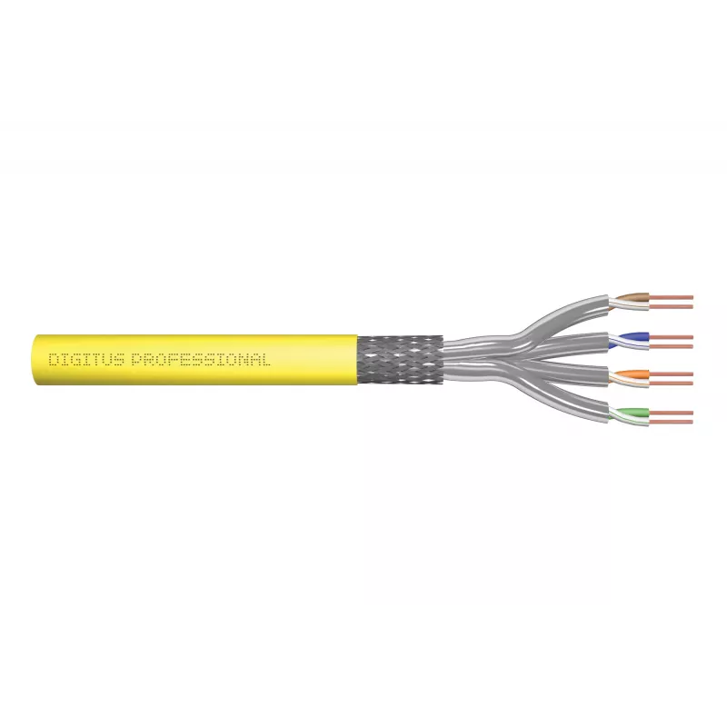 Netzwerkkabel Digitus CAT 7A S/FTP Installationskabel 500 m Gelb