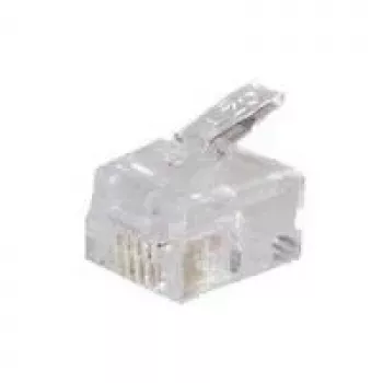 shiverpeaks BASIC-S Modular-Stecker RJ11, Ungeschirmt für Rundkabel, 6-polig, 4 Kontakte belegt, vergoldet (BS72040-R100)