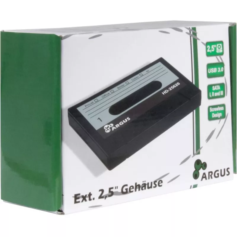 HDD-Gehäuse Inter-Tech HD-25620 Schwarz-Weiß 2.5 Zoll