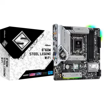 Motherboard ASRock B760M Steel Legend WiFi — Intel B760, LGA 1700, micro ATX, DDR5, 4 DIMM, 128GB, Wi‑Fi 6E, 2.5Gb LAN