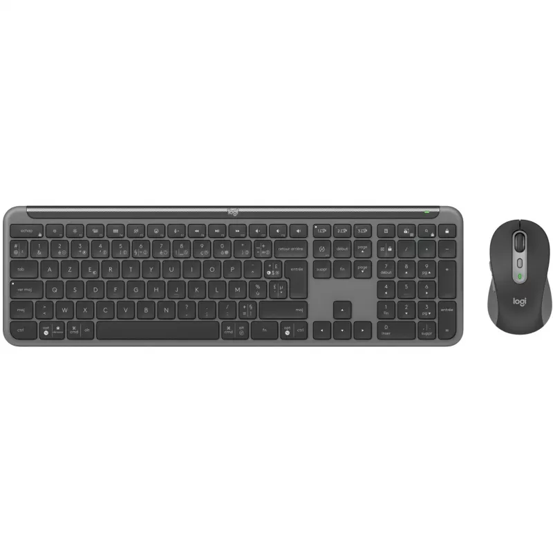 Logitech Signature schlank Combo MK950 - Tastatur-Maus-Set - 100% - Volle Größe - Kabellos - Bluetooth 5,1 LE - AZERTY - Französisch - Graphit (920-012485)