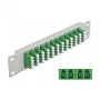 Glasfaser-Patchpanel DeLOCK 10 Zoll 12 Port LC Quad Grün 1U Grau