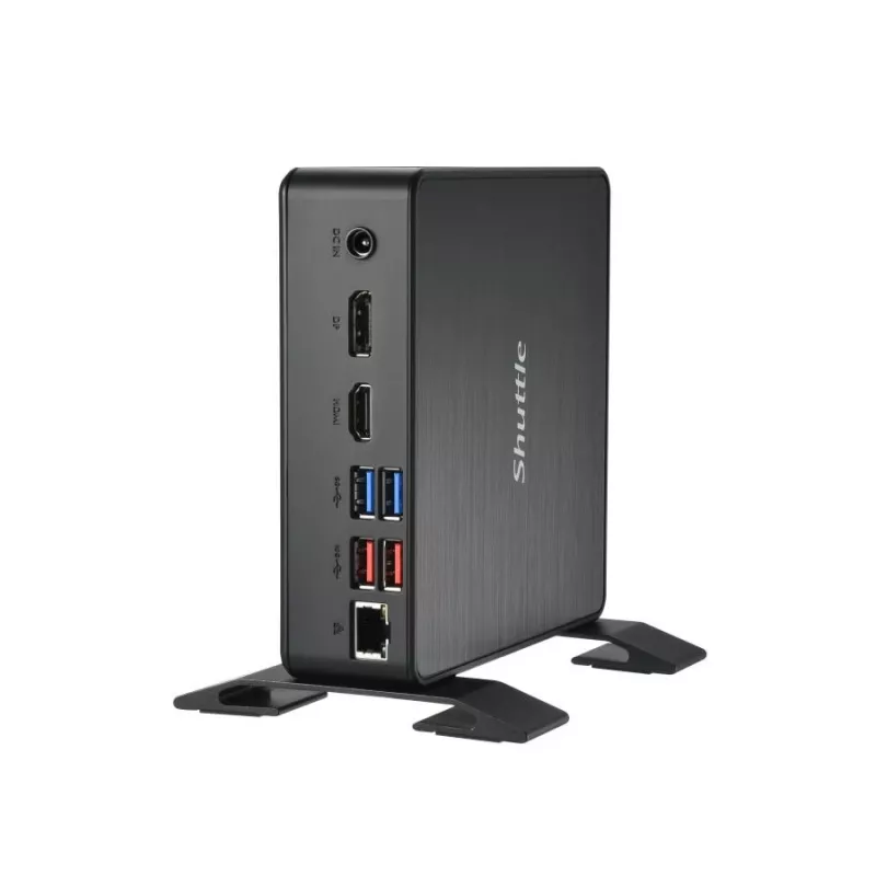 Shuttle XPC Nano PC NC40U, Intel Celeron 7305U, 1x HDMI, 1x DP, 1x USB-C/DP, 6x USB3.2, 1x 2,5-Zoll-Einschub, 2x M.2, 1x LAN, RAID, 24/7 Dauerbetrieb, inkl. VESA & Standfuß