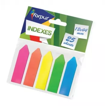 Papier-Index Forpus, 12x44mm, sortiert, Kunststoff, Pfeile (5x25) 0718-105