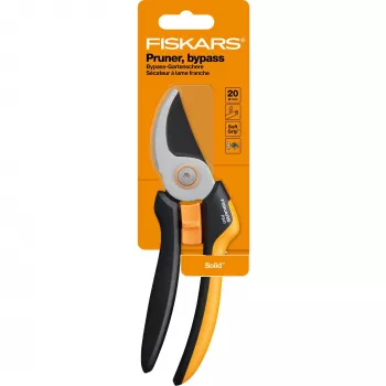 Fiskars Solid L P341 Gartenschere Bypass Schwarz, Orange