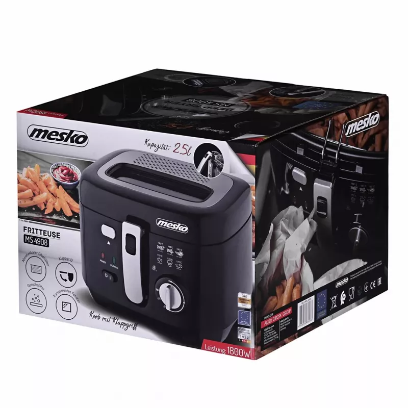Fritteuse Mesko Home MS 4908 Single 2,5 L 1800 W Schwarz Grau