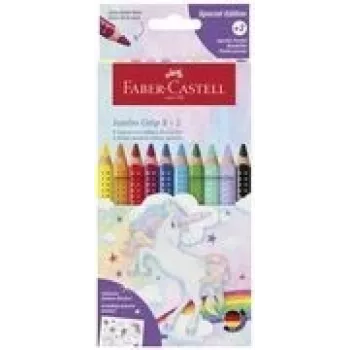 Buntstifte Faber-Castell Einhorn Jumbo Grip — 10 Stück, Jumbo-Dreikantgriff, weiche Mine