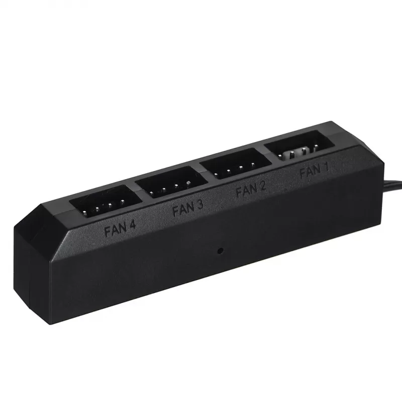 Lüfter-Hub DeepCool FH-04 – 20-poliger ATX auf 4× 3-pol Molex, 0,55 m Kabel, schwarz