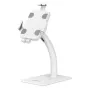 Manhattan Desktop Kiosk Stand (Diebstahlschutz) für Tablet und iPad, Universal, 360° Rotation, Neigung +20° bis -110°, Weiß, abschließbar, Thekenhalterung für 7,9 Zoll bis 11 Zoll Tablets, ausziehbare Klemmen: Höhe 200 bis 246 mm/Breite 129 bis 181 mm, lebenslange Garantie