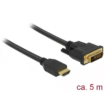 Videokabel-Adapter DeLOCK 85656 5 m HDMI Typ A DVI Schwarz