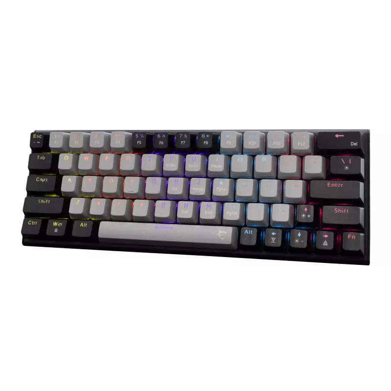 Mechanische Gaming-Tastatur White Shark WAKIZASHI-2 US-Layout grau-schwarz mit roten Switches