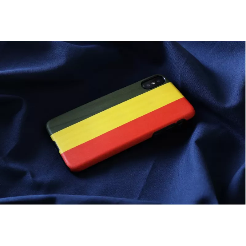 Smartphone-Hülle man and wood für iPhone X/XS — Reggae Schwarz, schützende Hartschalen-Rückabdeckung