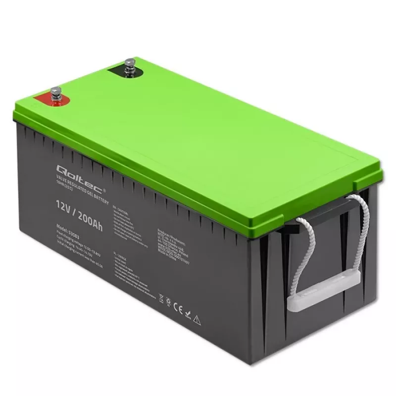 Qoltec Batterie Gel | 12V | 200Ah | GEL | 59,5 kg