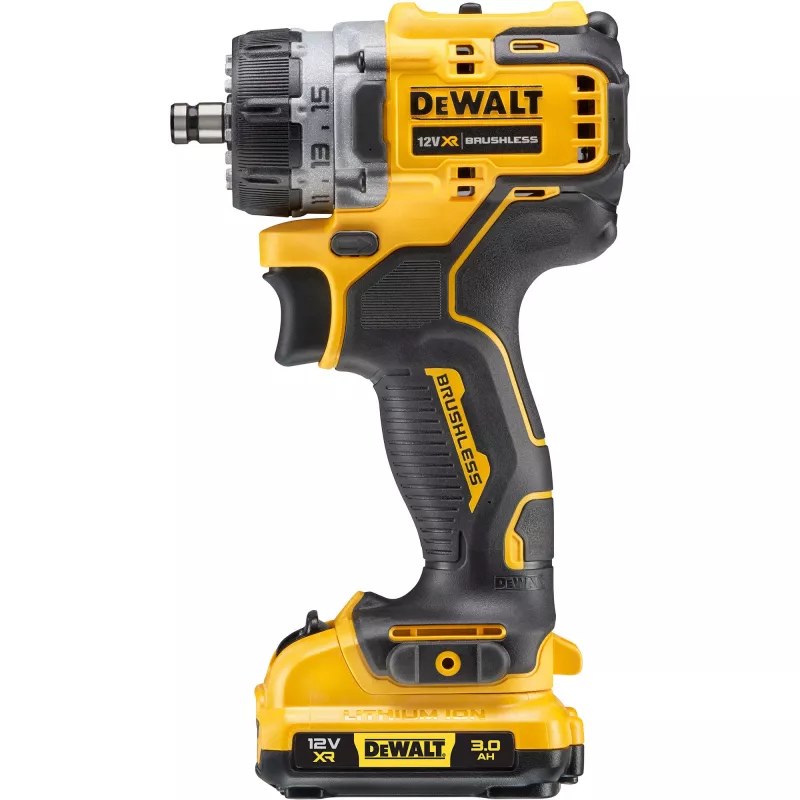 Pistolengriff-Bohrmaschine DeWalt DCD703L2T-QW — 12V, 3,0Ah x2, 1500 U/min, 10 mm Schnellspannbohrfutter, 25,5 N·m, 0,9 kg