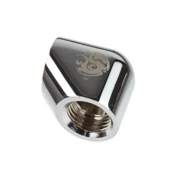 Bitspower Adapter 90 Grad G1/4 Zoll IG auf G1/4 Zoll IG - Silber Hochglänzend