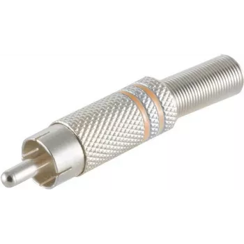 Cinch (RCA)-Stecker ShiverPeaks 52000-Y, 6 mm Metall, gelb