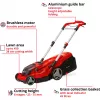 Professioneller Akku-Rasenmäher RASARRO 36/38, 36Volt (2x18V) (Rot/Schwarz, 2x Lithium-Ionen-Akku 4,0Ah)