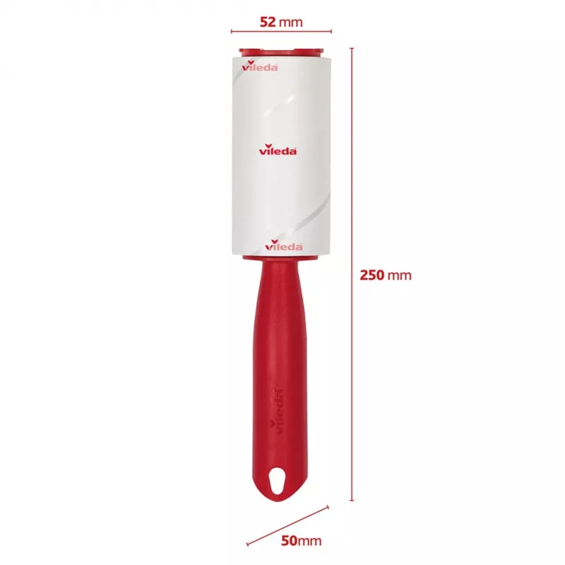 Kleidungspflegetool VILEDA 173390 — selbstklebende Tierhaarrolle, Breite 52 mm, Höhe 250 mm, ergonomischer Griff