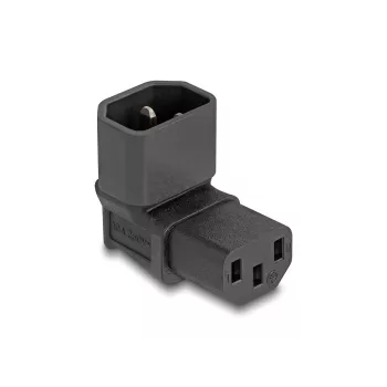 DeLOCK Netzadapter IEC 60320 C14 auf C13 Steckdose 10 A 90° Schwarz 80472