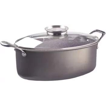 Schmortopf Pensofal Invictum Professional Oval 32 cm mit 2 Griffen und Glasdeckel