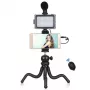 Blogger-Kit mit flexiblem Stativ, LED-Beleuchtung, Telefonhalter und Mikrofon