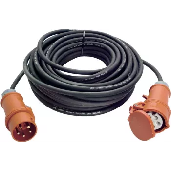 AS Schwabe Stromverlängerungskabel [ CEE-Stecker - CEE-Kupplung] 16 A Schwarz 10,00 m 61010 (61010)