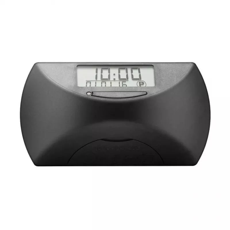 Elektronische Parkscheibe Needit Park Mini — schwarz, ABS und Glas, CR-2450 3V, 82×25×45 mm
