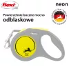 Flexi New NEON Roll-Leine 5 m – Bandleine, für kleine Hunde bis 15 kg, schwarz/gelb