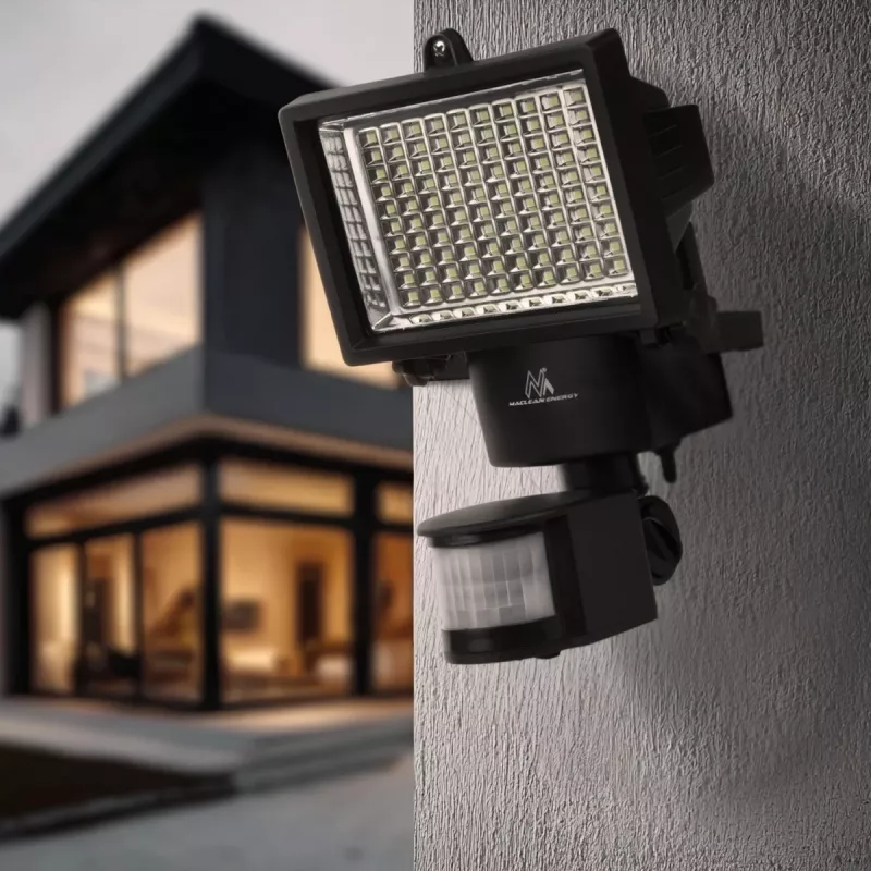 Maclean MCE442 Solar-LED-Strahler mit Bewegungsmelder Flutlicht Wandmontage-Leuchte Dämmerung IP44 6W 6000K