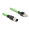 Netzwerkkabel DeLOCK M12 Kabel A-codiert 8-polig Stecker auf RJ45 Stecker PUR (TPU) 1 m