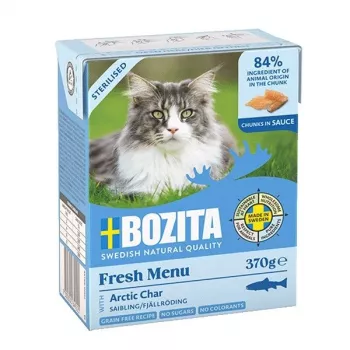BOZITA Fresh Menu Sterilised Arktischer Saibling - Nassfutter für Katzen - 370 g