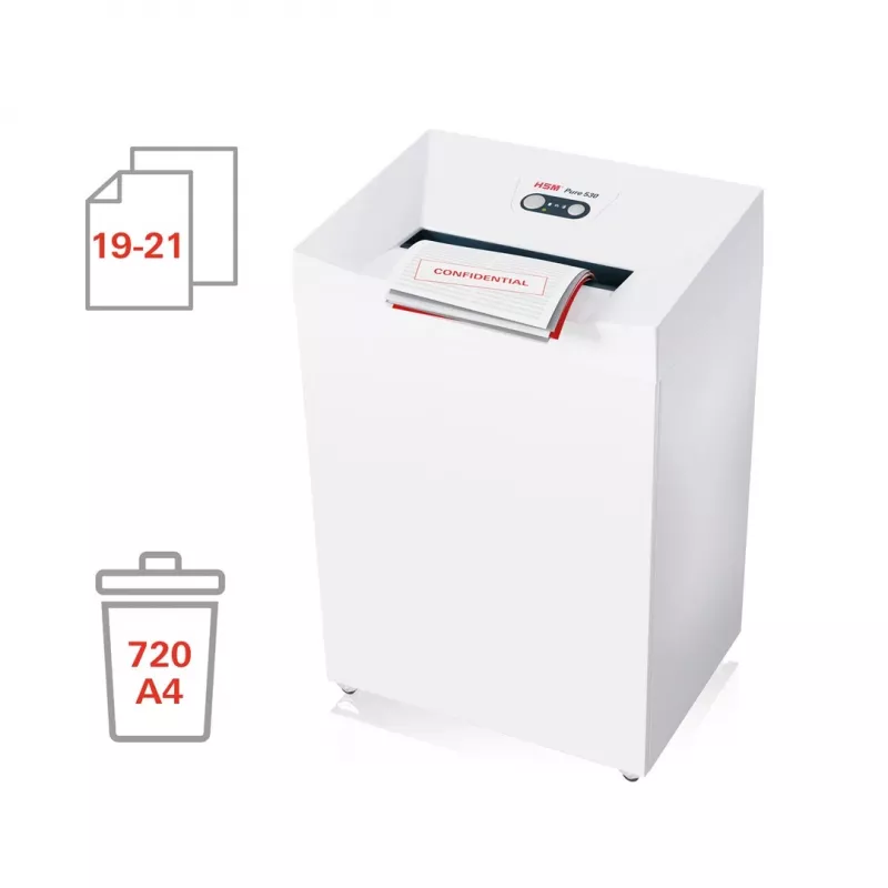 HSM Pure 530 Aktenvernichter, 80 l, 3,9 mm