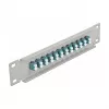 Glasfaser Patch Panel DeLOCK 10 Zoll 12 Port LC Duplex Aqua 1U Grau