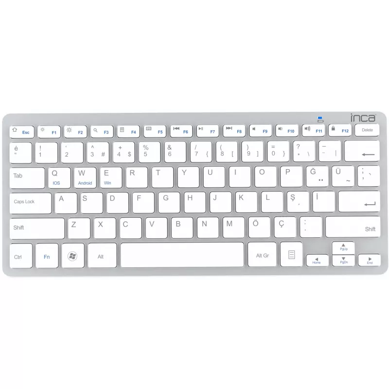 Kabellose Tastatur Inca IBK-569BT Bluetooth 78 Tasten Metallic Silber