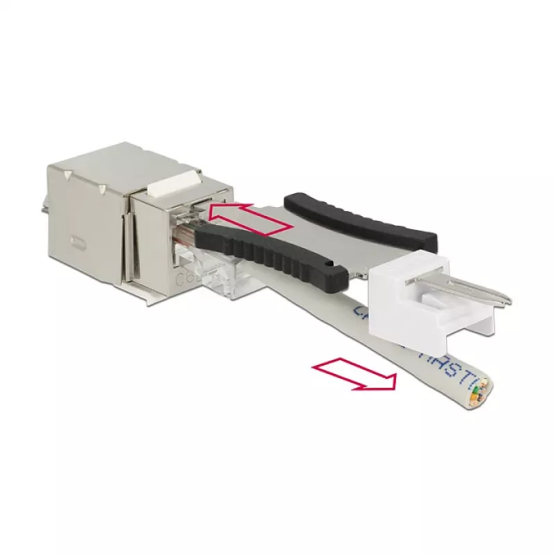Keystone-Modul DELOCK 86404 – RJ-45 silber, 38,5 × 22,3 × 17,3 mm