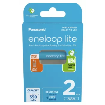 Wiederaufladbare Batterien PANASONIC ENELOOP LITE AAA 550 mAh 2 Stk. (BK-4LCCE/2CP)