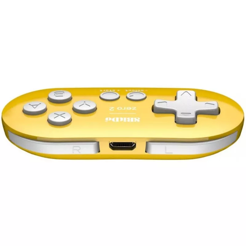 Kabelloser Gamecontroller 8BitDo Zero 2 Gelb — Bluetooth, kompakte Taschengröße, RET00221