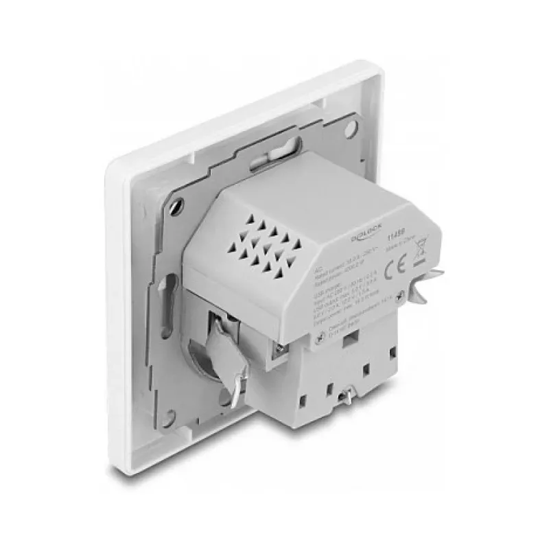 DeLOCK 11499 Steckdose Typ F mit USB-A und USB-C Weiß