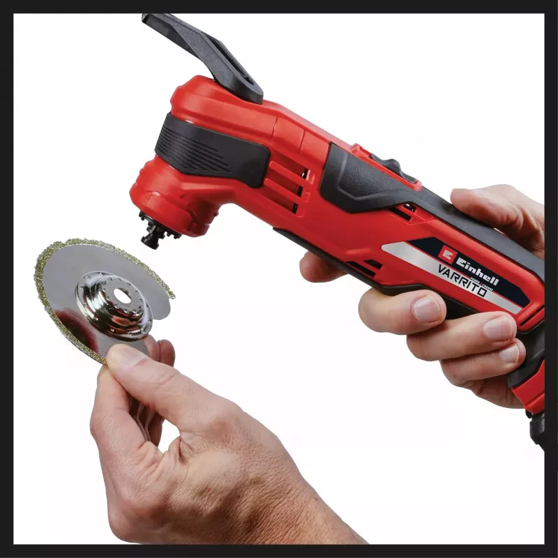 Power X-Change Akku-Multifunktionswerkzeug VARRITO, 18 Volt (Rot/Schwarz, ohne Akku und Ladegerät, inkl. Zubehör)
