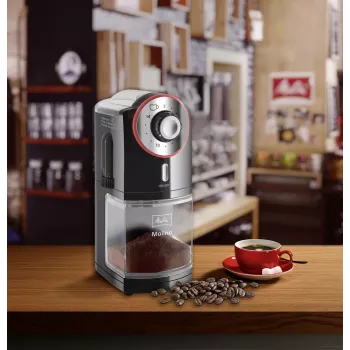 Melitta Molino 100 W Schwarz, Rot, Edelstahl