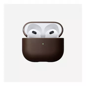 Leder-AirPods-Hülle Nomad V3 Rustic Brown — schützende Lederabdeckung für das AirPods-Ladecase