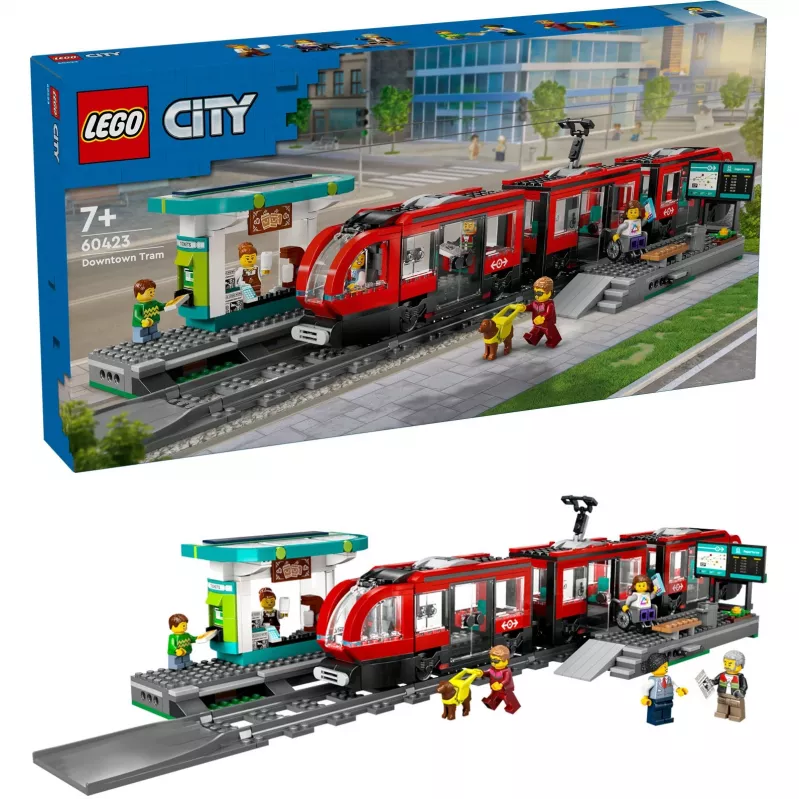 LEGO City Straßenbahn und Station Rollenspiel-Bauset für Kinder mit Spielzeug-Straßenbahn, Geschenk für Jungen und Mädchen ab 7 Jahren, die Fahrzeuge lieben