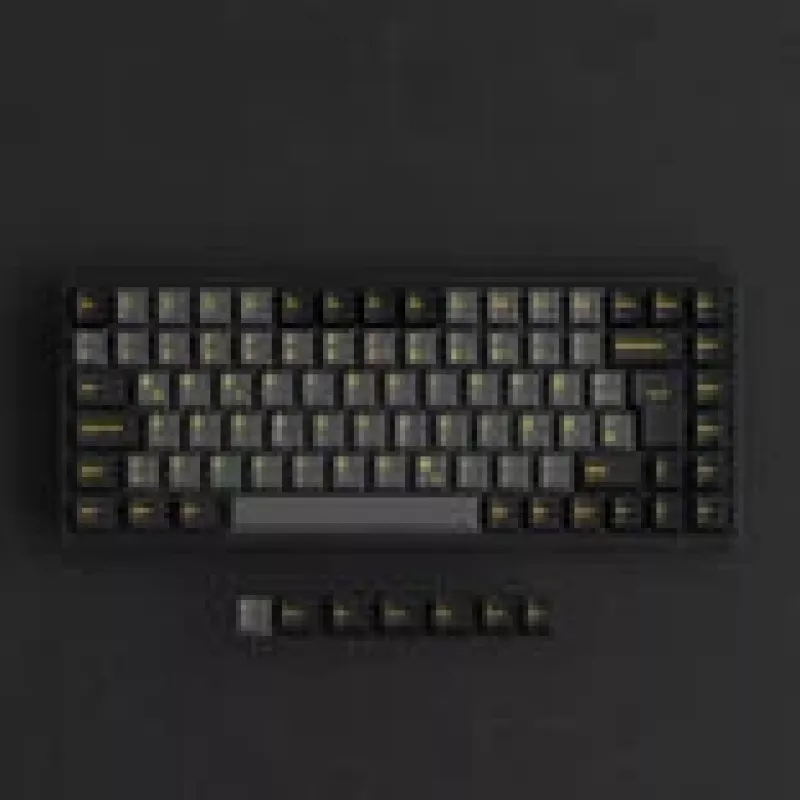 Mechanische Gaming-Tastatur AKKO Schwarz & Gold 3084B Plus, 84 Tasten, Akko V3 Cream Gelb Schalter, RGB-Beleuchtung