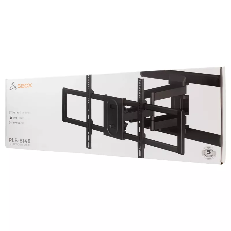 SBOX PLB-8148 TV-Wandhalterung für 43–100 kg, Montageplatte 800×400 mm