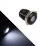 Beleuchteter vandalensicherer Drucktaster Lamptron LAMP-SW2004-H, schwarzes Polycarbonat, weißer Punkt